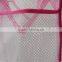 Pink foldable laundry basket mesh laundry bag with handle and pocket