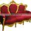 Red velvet baroque sofa