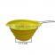 Wholesale microwave stainless steel collapsible silicone colander