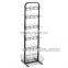 Double Sided Floor Stand Metal Display Shelf with 40 Hooks & 2 Wire Baskets