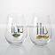 Valentine's Day Gift Stemless Wine Glass, Gold Stemless Wine