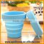 Eco-friendly color silicone folding cup ,travel mug silicone with lid