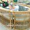 outdoor garden rattan oval glass dining coffee table