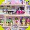 2017 Best luxurious 4 floors children wooden dollhouse kits with garage W06A238
