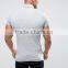 Custom Short Sleeve Two Button Placket Grey men's Cotton/Spandex 200gsm Casual Slim Fit Anti Shrink Polo T-Shirt