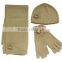 wind proof and warm polar fleece scarf hat glove sets for military use