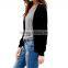 new arrival long sleeve loose style cotton button up black cardigan women