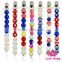 8NZ441-2 Lovebaby wholesale colorful plastic Candy Chunky Multicolored Pearls With Metal Pacifier Clip
