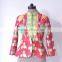 Handmade Vintage Kantha Boho Jacket in One of a Kind Fuschia & Green Print ~ Small