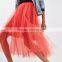 2017 OEM Spring Red Flowy Giant Tutu Tulle Below The Knee Skirts