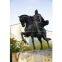 Modern type brass golden color sculpture, general bronze statues for city decor, man and horse figurines