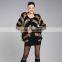 SJ075-01 Strips Design Fur Rabbit Jackets/2016 Winter Jacket Kurti