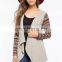 OEM new design ladies open front cardigan printed long sleeves women cardigan wholesale