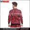 Man Fashion Red Jumper Sweatershirt High Quality Custom Sublimation Printed