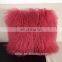 Factory wholesale fluffy and soft real mongolian lamb fur pillow cover fur pillow cases
