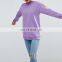 Wholesale 100 Cotton Plain Design Boyfriend Purple Sweatshirt with Fitted Trims