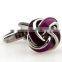 China factory bulk stainless steel metal cheap celtic knot shirt cufflinks for men, colorful knot cuff link, red, pink, black