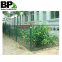 Steel tube fence gate posts in concrete