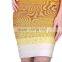 New 2014 Celebrity Red Yellow Orange Gradient Spring Summer Casual sey dresses Mini Bodycon Bandage Dress imported clothing