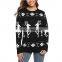Women's Christmas Knitted Holiday Simplicity Reindeer Pattern Sweater