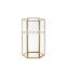Morden Glass Gold Hexagon Hurricane With Mirror Bottom Glass Candle Box For Wedding Centerpieces Party Christmas