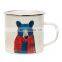 Christmas holiday gift 350ml white enamel steel tumbler travel cup mug