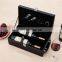 Custom high-end double bottle red leather gift box wine packaging box