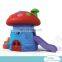 mushroom children outdoor plastic play house with two slides toys