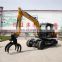 Earth Moving Machinery Excavators 8 ton 9 ton Wheel Excavator Road Construction Hengwang Excavators