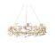 Nordic Modern Hanging Lighting Luxury Circle Rings Pendant Light Gold LED Crystal Chandelier