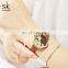 SHENGKE Coffee PU Leather Watches K0101L watch luxury brand Wristwatch Rose gold Alloy Case regalos para mujer