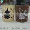Wooden Barrel with Glass Candle Holders glass jars for candle making                        
                                                Quality Choice