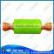 Silicone flour rolling pin with stainless steel handle