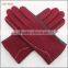 ladies simple red woolen and beautiful women PU hand gloves