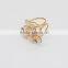 Latest Korean Three Flowers Cat Eyes Silk Scarf Ring Custom Three Butterfly Shawel Pins