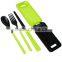 Practical 3 pieces pack green plastic Kitchenware Kid's Flatware Sets