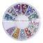 12 color special shape acrylic rhinestone for nail decoration wheel