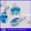 Many Designs !!! Created Blue Opal And Oval Light Blue Topaz Necklace Pendant