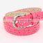 Women and Kids Fashion Punching Belt With Candy Color Glazed PU