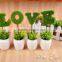 Hot sale high quality artificial moss letter bonsai for table decoration
