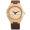 Bamboo case Japan movt leather strap wooden watch fashion style imported bamboo watches