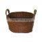 Water hyacinth storage basket with handle, laundry basket