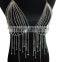 Multi Chain Necklace Long European And American Big Exaggerated Alloy Body Chain Tassel Silver Crystal Necklace