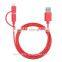 Hot Sale colorful MFi usb cable 2 in 1 usb cable