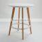 Plastic Top and Beech Wood Base Two Seat Round Dining Table in Restaurant Table