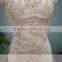 ASAM-03 Appliques Beaded Sheer Scoop Neck Cap Sleeves Knee length Zipper Back Lace Mother of the Bride Dresses