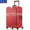 Durable Capacious Leather Draw Bar Box Luggage With Metal Frame