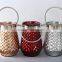 Xmas mecury glass candle hodler with handle