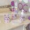 Attractive Purple Circle Pattern Plastic Bathroom Accessories Sets