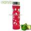 Colorful Glass Drink Bottle/cheap Sports Water Bottle With Silicone Sleeve